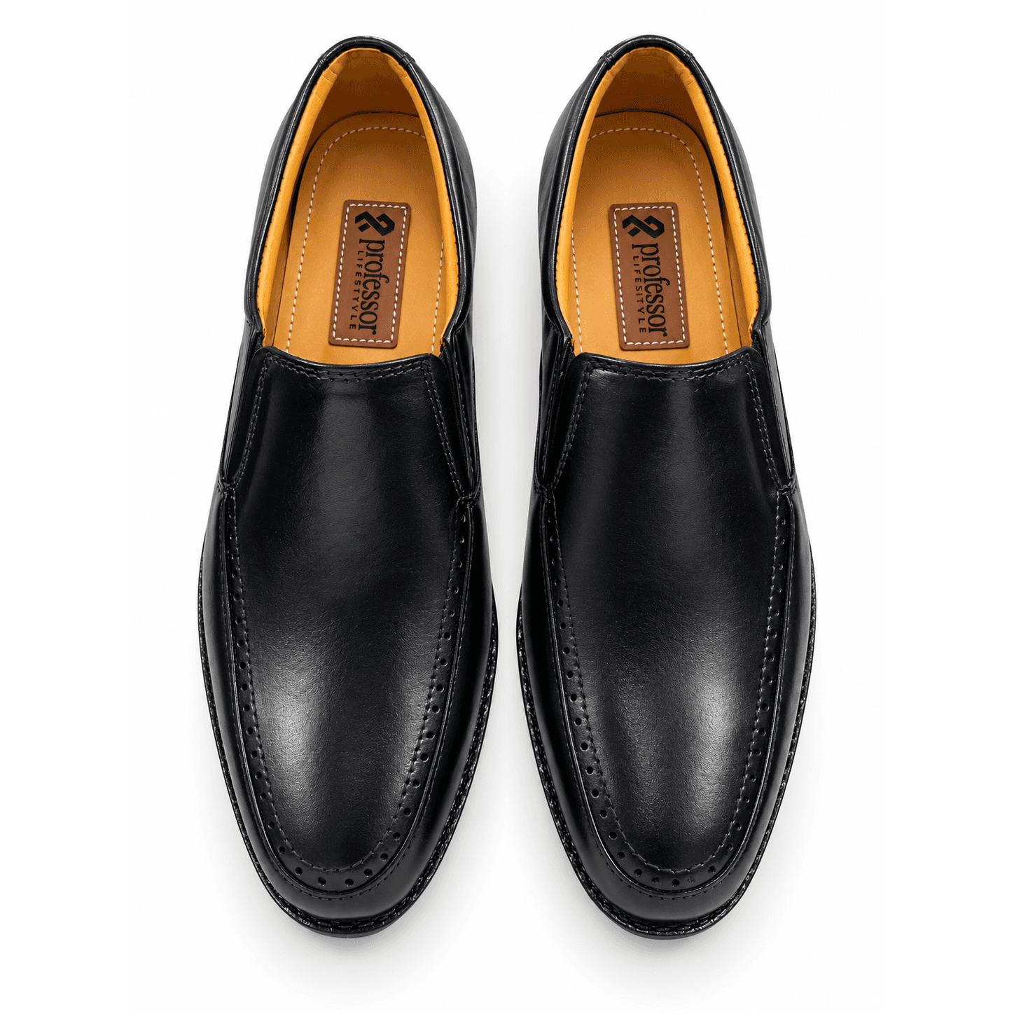 Professor Lifestyle Men's Classic Black Slip-On Loafers